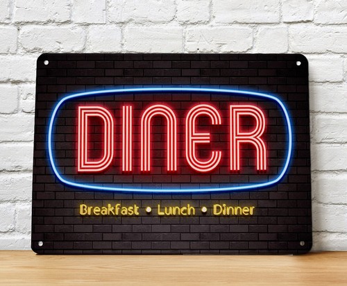 Diner neonlichteffekt druck - diner,